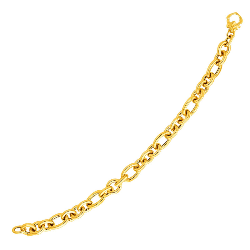 14k Yellow Gold Oval Link Bracelet - Premium Bracelets - Just $1255.99! Shop now at Pulse Designer Fashion