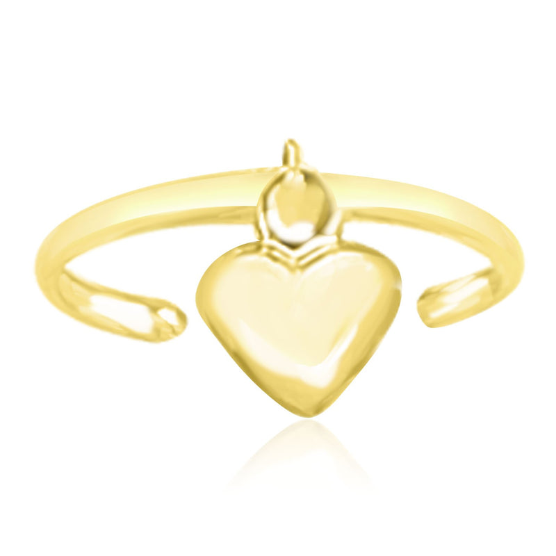 14k Yellow Gold Cuff Puffed Heart Toe Ring - Premium Toe Rings - Just $155.99! Shop now at Pulse Designer Fashion