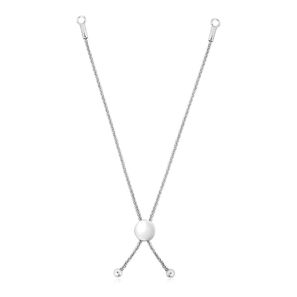 Sterling Silver 8 inch Adjustable Friendship Bracelet Chain with Disc Slide - Premium Bracelets - Just $54.99! Shop now at Pulse Designer Fashion