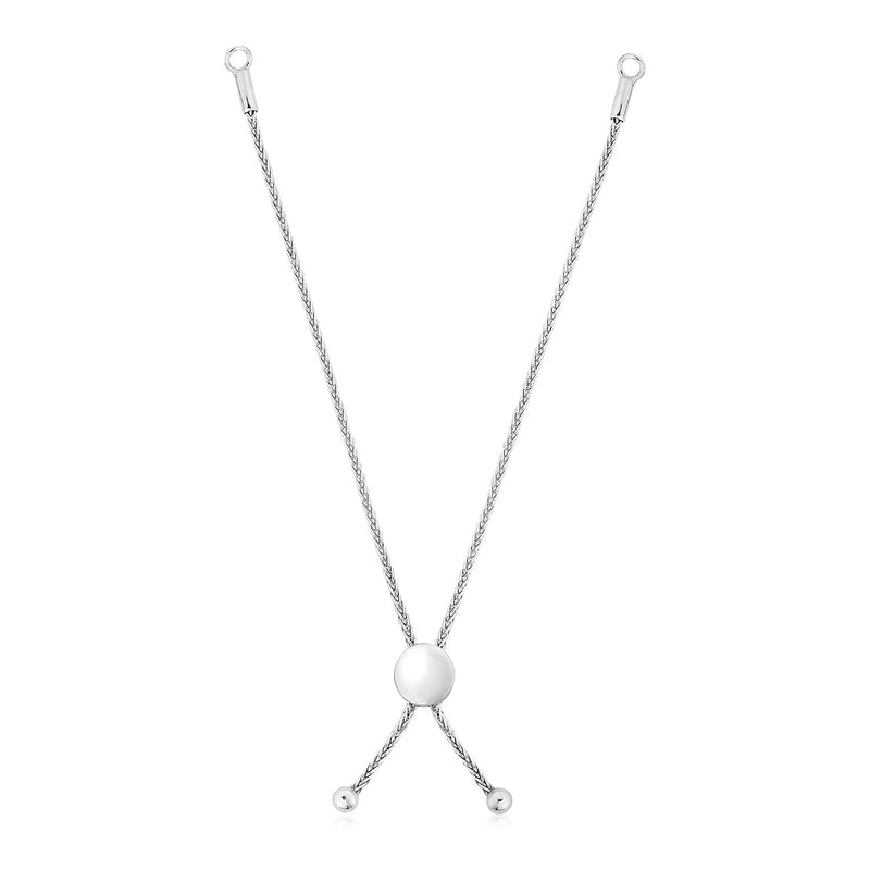 Sterling Silver 8 inch Adjustable Friendship Bracelet Chain with Disc Slide - Premium Bracelets - Just $54.99! Shop now at Pulse Designer Fashion