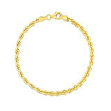 4.0mm 10k Yellow Gold Solid Diamond Cut Rope Bracelet - Premium Bracelets - Just $910.99! Shop now at Pulse Designer Fashion