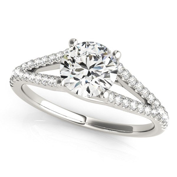 14k White Gold Split Shank Round Pronged Diamond Engagement Ring (1 1/8 cttw) - Premium Rings - Just $6756.99! Shop now at Pulse Designer Fashion