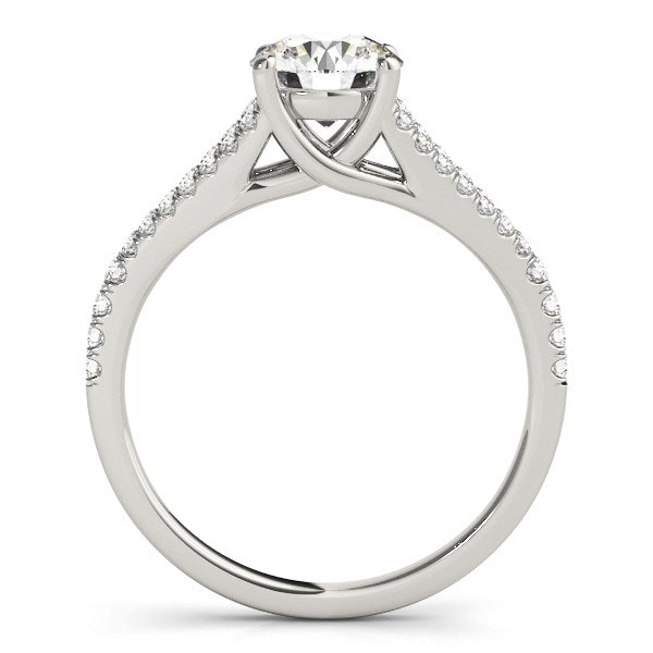 14k White Gold Split Shank Round Pronged Diamond Engagement Ring (1 1/8 cttw) - Premium Rings - Just $6756.99! Shop now at Pulse Designer Fashion