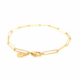 14k Yellow Gold Wire Paperclip Bracelet (2.7mm) - Premium Bracelets - Just $376.99! Shop now at Pulse Designer Fashion