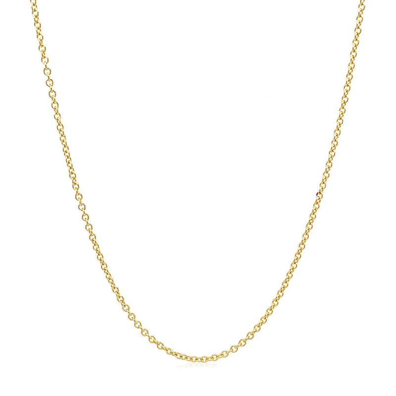 14k Yellow Gold Round Cable Link Chain 1.3mm - Premium Chains - Just $319.99! Shop now at Pulse Designer Fashion