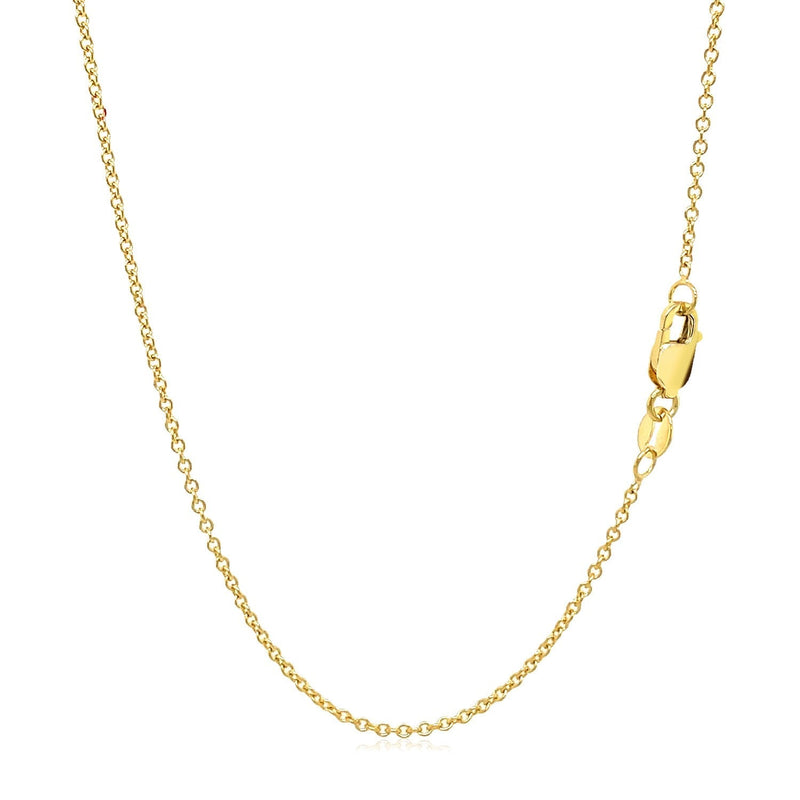 14k Yellow Gold Round Cable Link Chain 1.3mm - Premium Chains - Just $319.99! Shop now at Pulse Designer Fashion