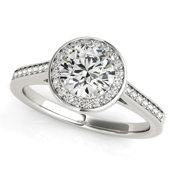 14k White Gold Halo Round Diamond Engagement Ring (1 1/4 cttw) - Premium Rings - Just $7315.99! Shop now at Pulse Designer Fashion