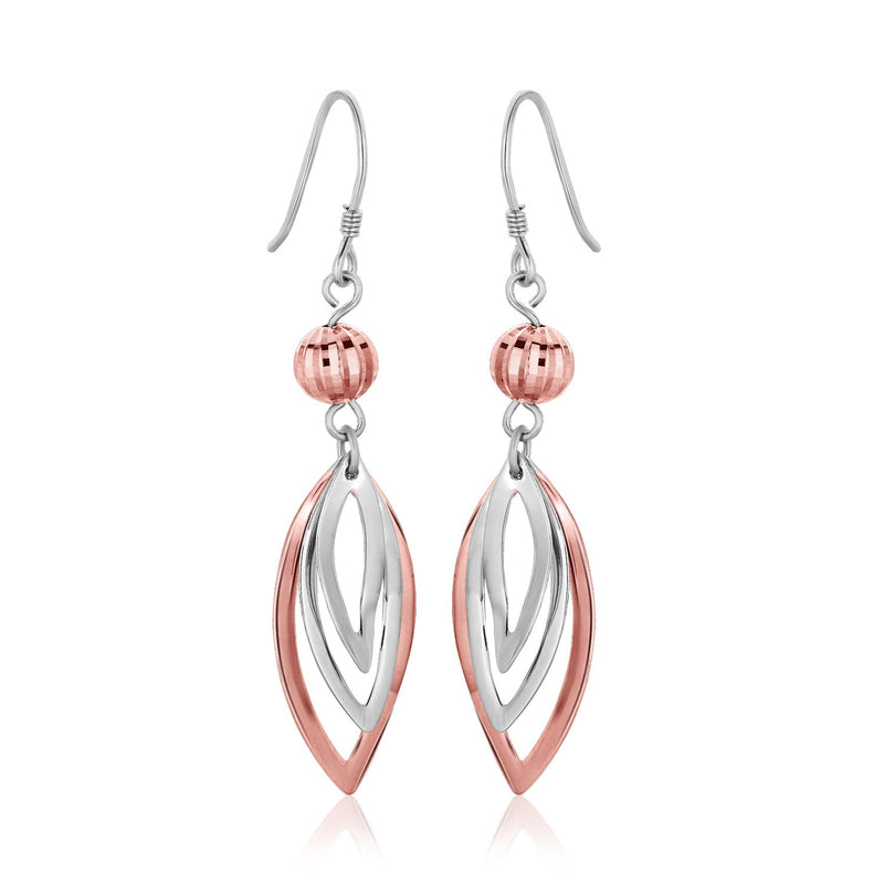 Sterling Silver Rose Tone Cascading Open Marquis Drop Earrings - Premium Earrings - Just $58.99! Shop now at Pulse Designer Fashion