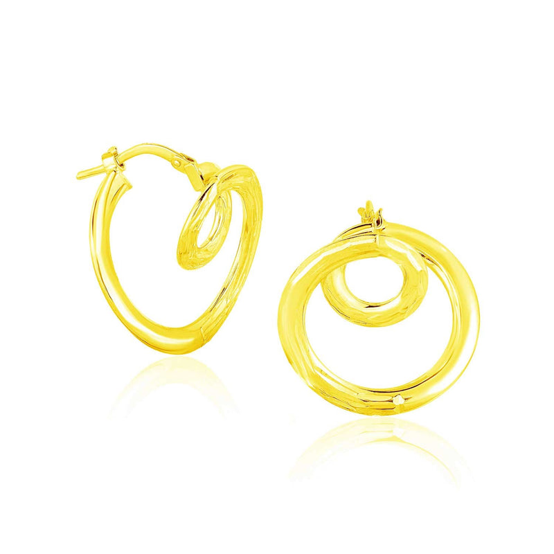 14k Yellow Gold Textured Coil Style Hoop Earrings - Premium Earrings - Just $332.99! Shop now at Pulse Designer Fashion