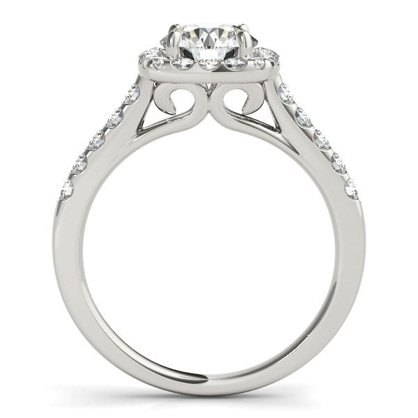 Square Shape Halo Diamond Engagement Ring in 14k White Gold (1 1/2 cttw) - Premium Rings - Just $7650.99! Shop now at Pulse Designer Fashion