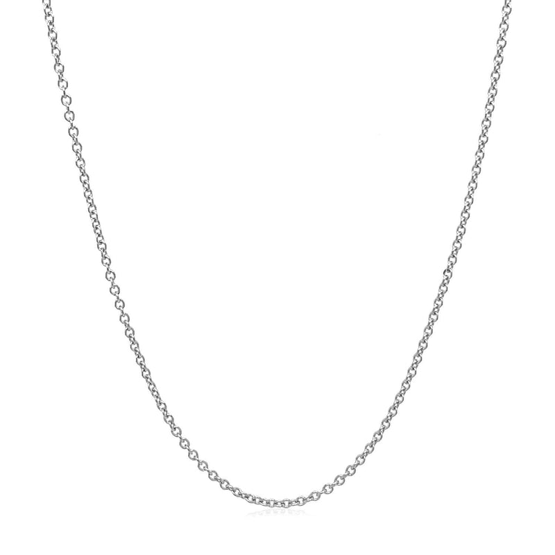 14k White Gold Round Cable Link Chain 1.3mm - Premium Chains - Just $325.99! Shop now at Pulse Designer Fashion