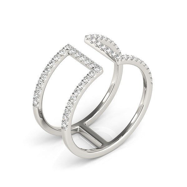 14k White Gold Modern Dual Band Style Diamond Ring (1/2 cttw) - Premium Rings - Just $2273.99! Shop now at Pulse Designer Fashion