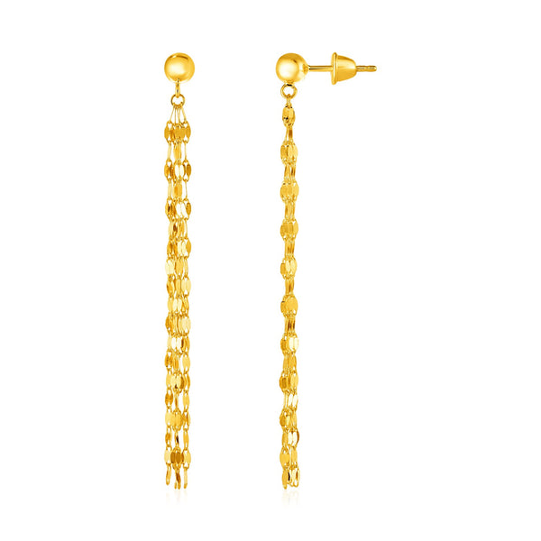 14k Yellow Gold Polished Drop Earrings - Premium Earrings - Just $454.99! Shop now at Pulse Designer Fashion