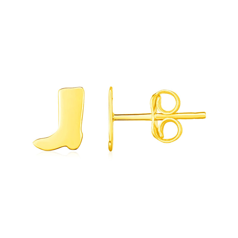 14K Yellow Gold Cowboy Boot Earrings - Premium Earrings - Just $187.99! Shop now at Pulse Designer Fashion