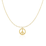 14k Yellow Gold with Peace Symbol Pendant - Premium Pendants - Just $185.99! Shop now at Pulse Designer Fashion