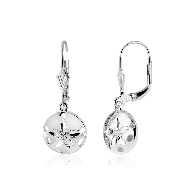 Sterling Silver Polished Sand Dollar Dangle Earrings - Premium Earrings - Just $79.99! Shop now at Pulse Designer Fashion