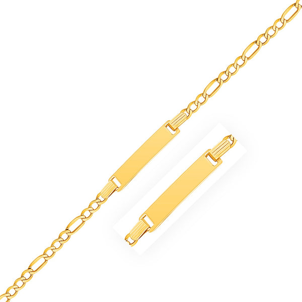 14k Yellow Gold Figaro Link Children's ID Bracelet - Premium Bracelets - Just $474.99! Shop now at Pulse Designer Fashion