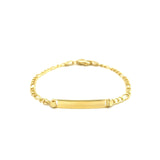 14k Yellow Gold Figaro Link Children's ID Bracelet - Premium Bracelets - Just $474.99! Shop now at Pulse Designer Fashion