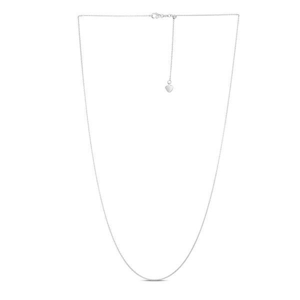 Adjustable Cable Chain in 14k White Gold (1.0mm) - Premium Chains - Just $322.99! Shop now at Pulse Designer Fashion