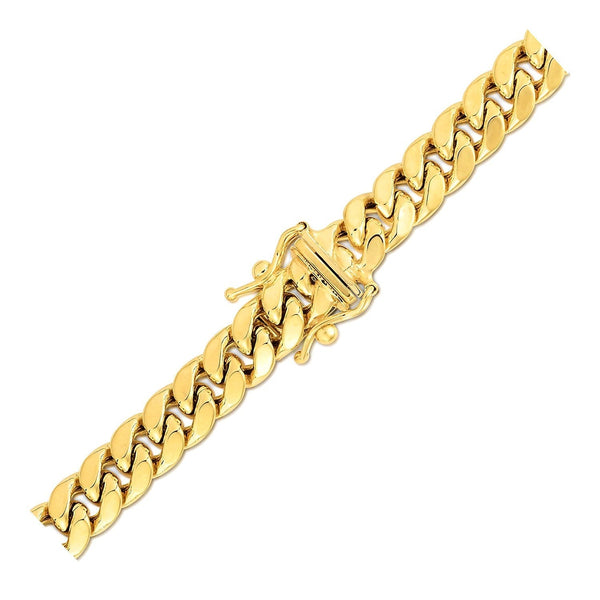 6.65mm 10k Yellow Gold Semi Solid Miami Cuban Chain - Premium Chains - Just $3471.99! Shop now at Pulse Designer Fashion