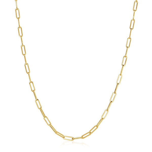 14K Yellow Gold Wide Paperclip Chain (3.3mm) - Premium Chains - Just $592.99! Shop now at Pulse Designer Fashion