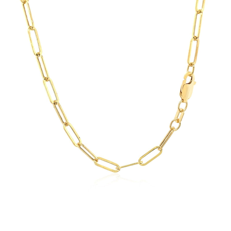 14K Yellow Gold Wide Paperclip Chain (3.3mm) - Premium Chains - Just $592.99! Shop now at Pulse Designer Fashion