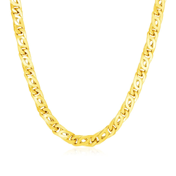 14k Yellow Gold Mens Polished Abstract Link Necklace - Premium Necklaces - Just $6012.99! Shop now at Pulse Designer Fashion