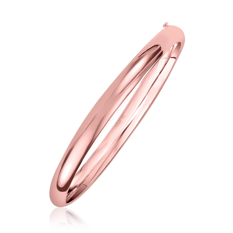 14k Rose Gold Fancy Shiny Dome Bangle - Premium Bangles - Just $817.99! Shop now at Pulse Designer Fashion