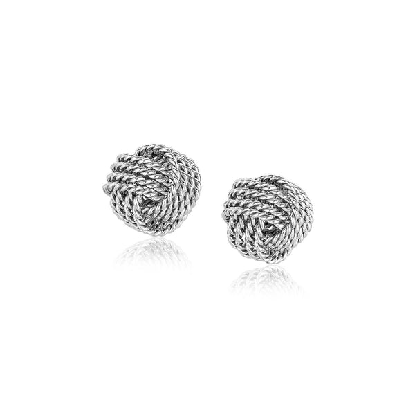 Sterling Silver Textured Love Knot Stud Style Earrings - Premium Earrings - Just $69.99! Shop now at Pulse Designer Fashion