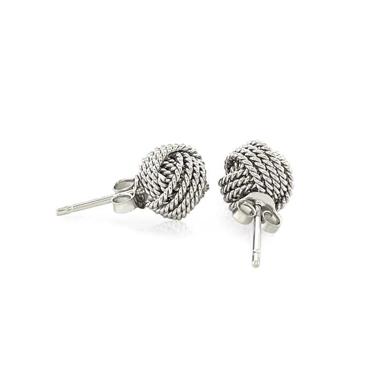 Sterling Silver Textured Love Knot Stud Style Earrings - Premium Earrings - Just $69.99! Shop now at Pulse Designer Fashion