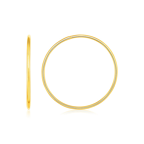 Endless Hoop Style Earrings in 14K Yellow Gold - Premium Earrings - Just $326.99! Shop now at Pulse Designer Fashion