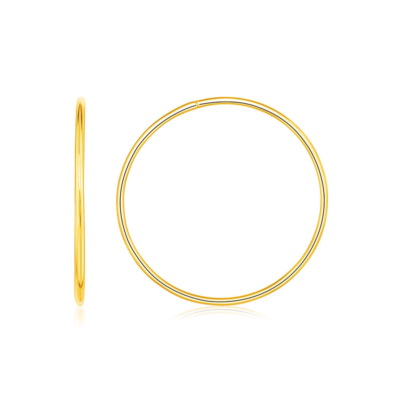 Endless Hoop Style Earrings in 14K Yellow Gold - Premium Earrings - Just $326.99! Shop now at Pulse Designer Fashion