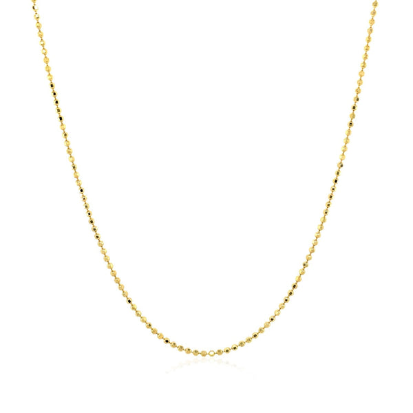 14k Yellow Gold Diamond Cut Bead Chain 1.0mm - Premium Chains - Just $277.99! Shop now at Pulse Designer Fashion