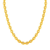 14k Yellow Gold Polished Oval Link Necklace - Premium Necklaces - Just $2473.99! Shop now at Pulse Designer Fashion