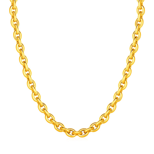 14k Yellow Gold Polished Oval Link Necklace - Premium Necklaces - Just $2473.99! Shop now at Pulse Designer Fashion