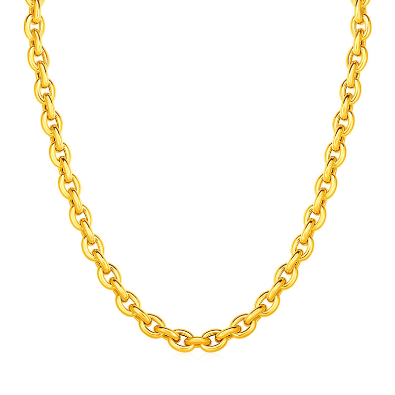 14k Yellow Gold Polished Oval Link Necklace - Premium Necklaces - Just $2473.99! Shop now at Pulse Designer Fashion