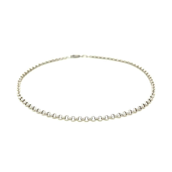 2.3mm 10k White Gold Rolo Anklet - Premium Anklets - Just $198.99! Shop now at Pulse Designer Fashion