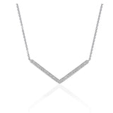 Diamond Chevron Pendant in 14k White Gold (1/3 cttw) - Premium Necklaces - Just $1351.99! Shop now at Pulse Designer Fashion