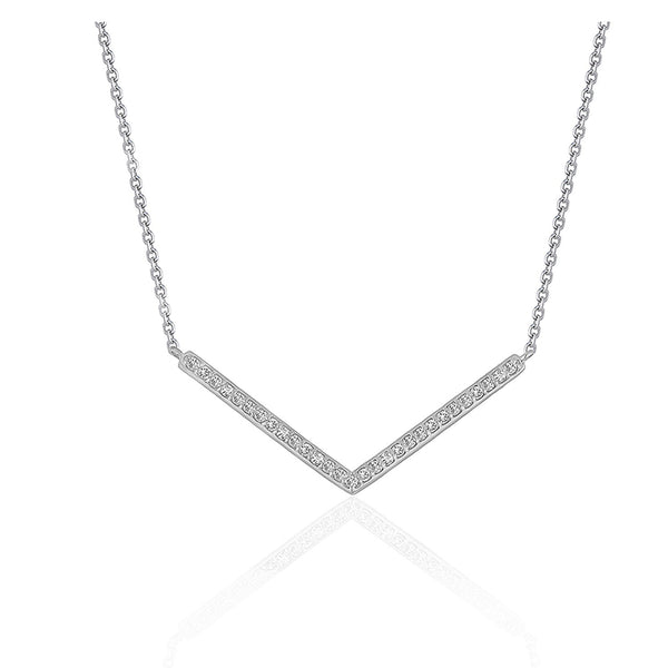 Diamond Chevron Pendant in 14k White Gold (1/3 cttw) - Premium Necklaces - Just $1351.99! Shop now at Pulse Designer Fashion