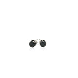 14k White Gold Stud Earrings with Black 4mm Cubic Zirconia - Premium Earrings - Just $87.99! Shop now at Pulse Designer Fashion