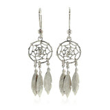 Sterling Silver Dream Catcher Dangle Earrings - Premium Earrings - Just $102.99! Shop now at Pulse Designer Fashion