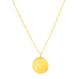 14K Yellow Gold Round Tag Necklace - Premium Necklaces - Just $557.99! Shop now at Pulse Designer Fashion