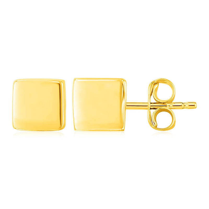 14k Yellow Gold Polished Cube Post Earrings - Premium Earrings - Just $200.99! Shop now at Pulse Designer Fashion