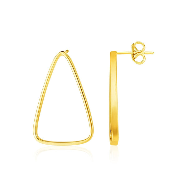 14k Yellow Gold Polished Open Triangle Post Earrings - Premium Earrings - Just $395.99! Shop now at Pulse Designer Fashion