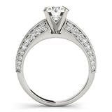 14k White Gold Pronged Round Antique Diamond Engagement Ring (1 1/2 cttw) - Premium Rings - Just $7315.99! Shop now at Pulse Designer Fashion