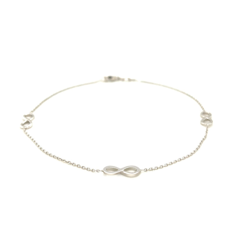 Sterling Silver Anklet with Infinity Symbols - Premium Anklets - Just $37.99! Shop now at Pulse Designer Fashion