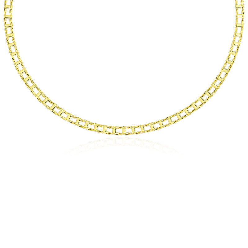 14k Yellow Gold Men's Necklace with Track Design Links - Premium Necklaces - Just $2600.99! Shop now at Pulse Designer Fashion