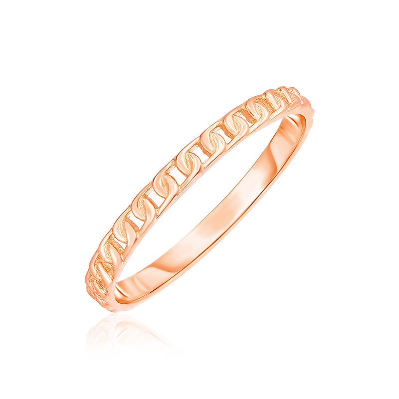 14k Rose Gold Ring with Bead Texture - Premium Rings - Just $209.99! Shop now at Pulse Designer Fashion