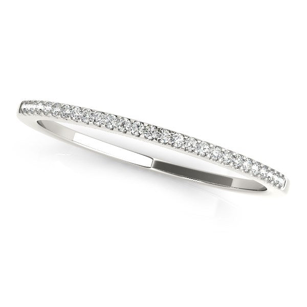 14k White Gold Slim Round Pave Set Wedding Band (1/10 cttw) - Premium Rings - Just $799.99! Shop now at Pulse Designer Fashion