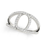 14k White Gold Diamond Loop Style Dual Band Ring (1/2 cttw) - Premium Rings - Just $2273.99! Shop now at Pulse Designer Fashion